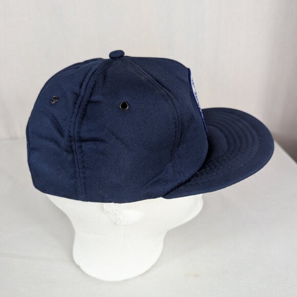 Marine Pollution Control Detroit London Padded Snapback Vintage Trucker Hat Blue - Picture 2 of 8